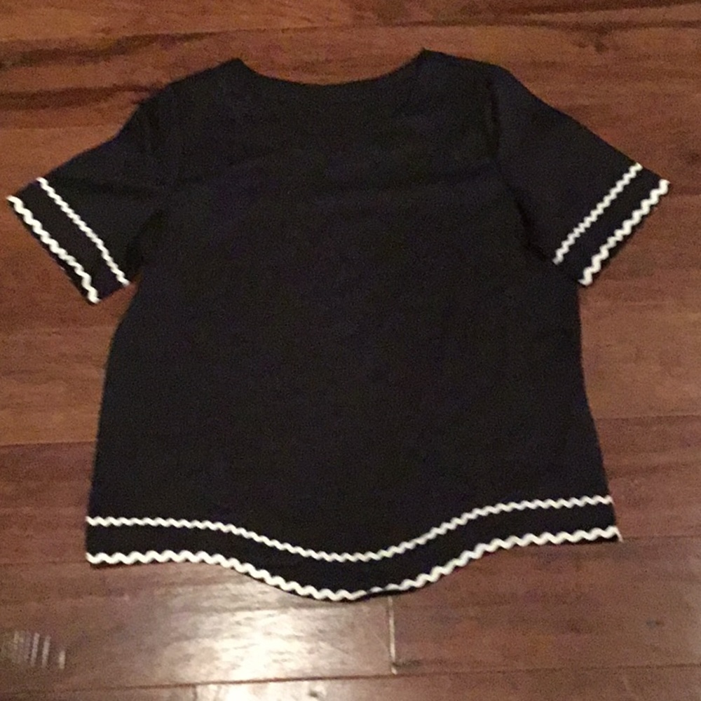 Black top with white trim
